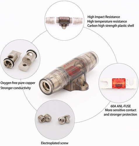 Fuente Mágica Línea 60a Manl Portafusible Con 1 Pie 8 Awg Co