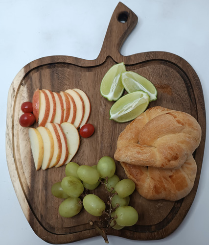 Tabla Parrillera De Parota En Forma De Manzana
