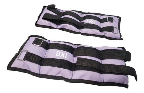Polainas Ajustables Tobillo Muñeca 1 Kg Kit 2 Piezas Lila