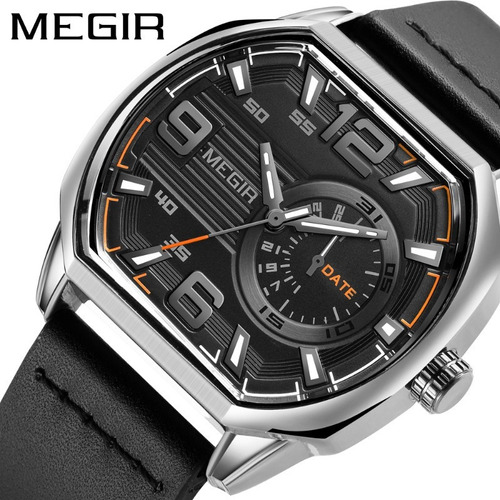 Megir Reloj Luminoso Militar De Cuarzo Cuadrado Para Hombre