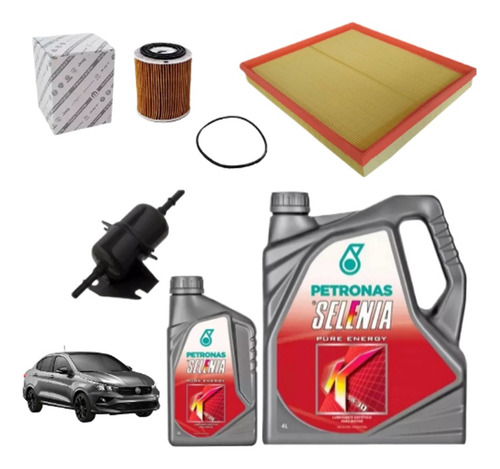 Kit Service X3 Filtros + Aceite 5w30 5l Fiat Cronos Argo 1,8