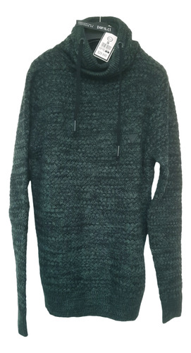 Sweater, Hombre  Verde Oscuro Jaspeado Negro, Jjo, Talla S