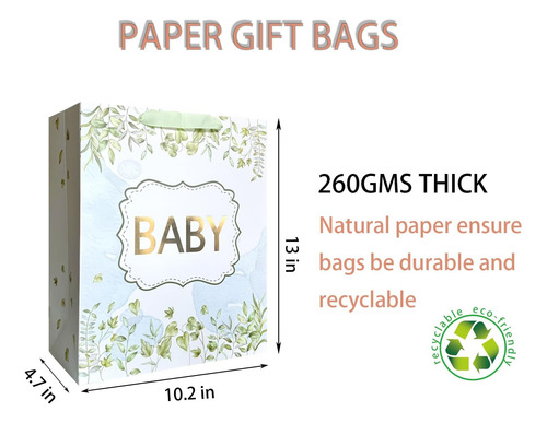 Amrose Bolsa De Regalo Grande De 13 Pulgadas Para Baby Showe
