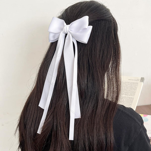 4 Pinzas Largas Para El Pelo Con Lazo Para Niñas, Lazos Dobl