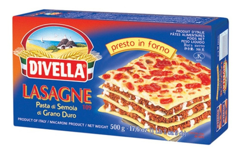 Fideos Divella Lasagne Di Semola 500g 100% Italiano