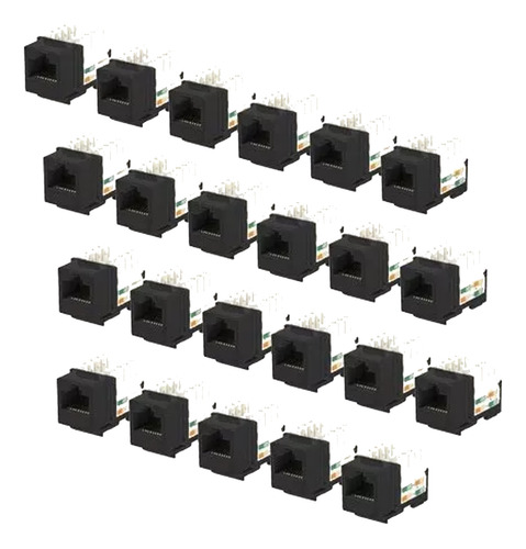 100 Pz Jack Rj45 Cat5e Conector Hembra Red Utp Negro Xcase