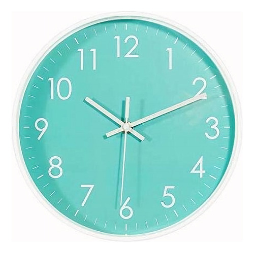 Reloj De Pared De 24cm Verde Y Blanco