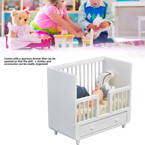 Cama De Casa De Muñecas Cuna De Madera En Miniatura Cama Cun