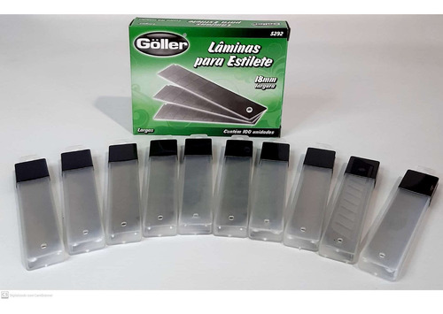 Lâmina Larga Para Estilete 18mm Caixa 100 Unidades Goller