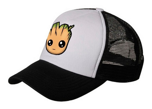 Gorra Camionera Baby Groot Diseño Trucker Negra Cachucha