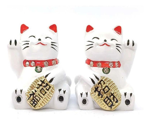 Maneki Nekô Casal Com Cristais