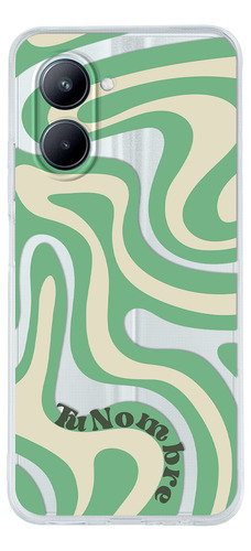 Funda Para Realme Para Mujer Curvas Verde Con Tu Nombre