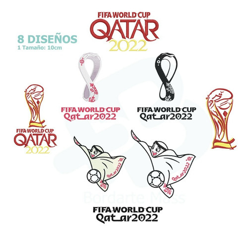 Mundial Qatar 2022 Matriz Bordado Pack X8 Brother Janome
