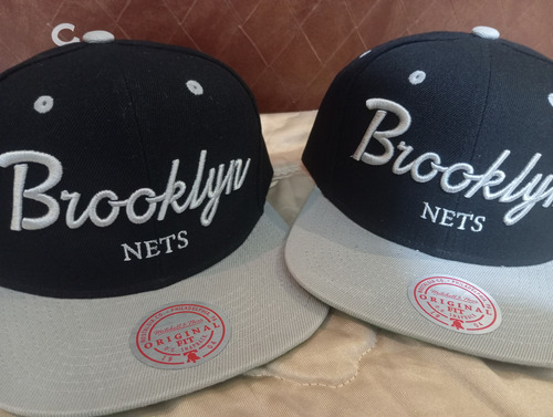2 Gorras Brooklyn Nets Mitchell & Ness Snapback Negro Lisa Snapback