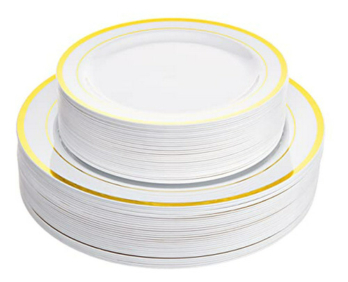Platos De Plástico Desechables - Paquete De 60 - Combo De Ce