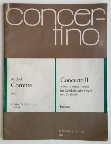 Concerto Ii A Major Michel Corrette Ed Schott Partitura 