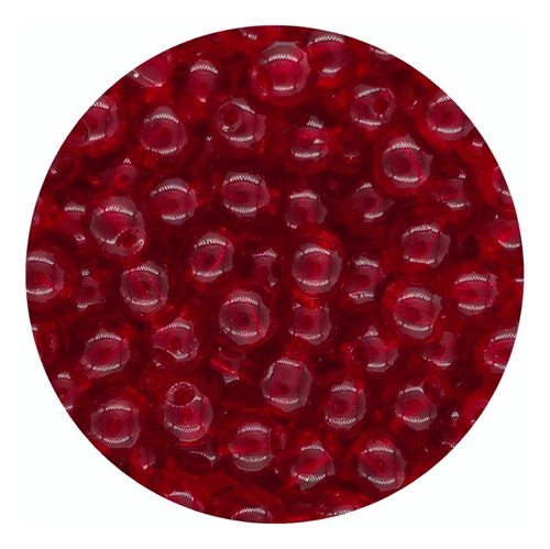 Bola Cristal 6mm Color Rojo, Abalorio, 250 Gr, 770 Pz. Aprox