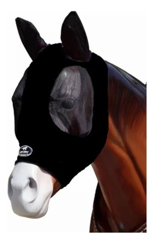 Máscara De Proteção Contra Moscas Para Cavalos - Preta