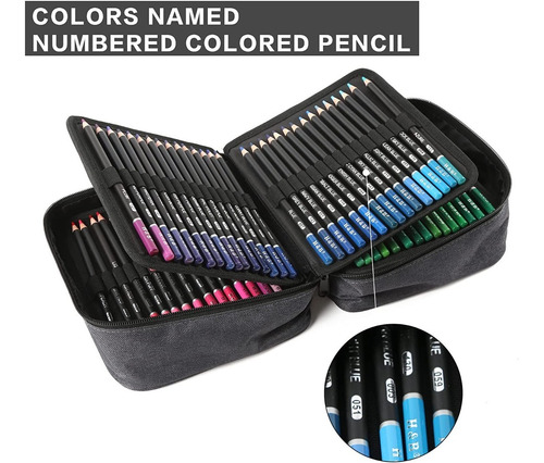 Imagen 3 de 8 de Set De 180 Lapices Profesionales Para Dibujo H & B + Estuche
