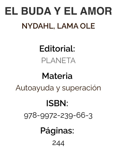 El Buda Y El Amor/ Lama Olé Nydhal/ Nuevo