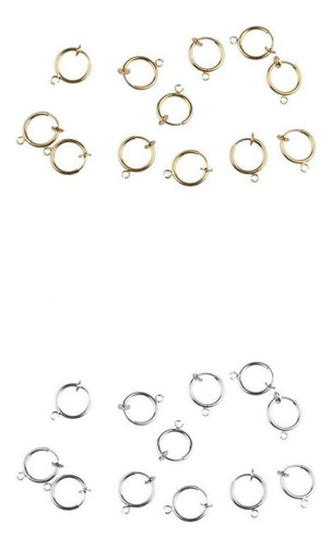 24pcs Hombres Mujeres Plata / Oro Aro Falso Nariz Labio
