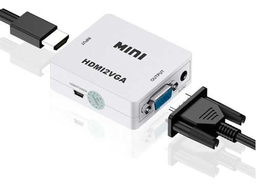 Convertidor Adaptador De Hdmi A Vga Full Hd Video