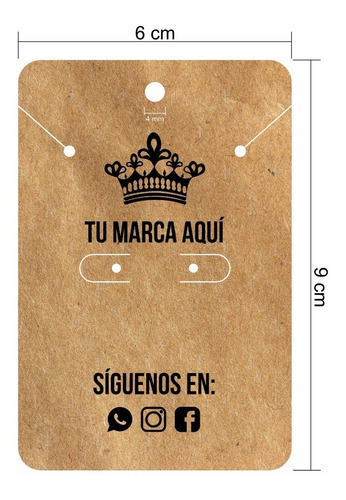 Cartones Tags Para Bisutería, Aretes, Accesorios, Collares