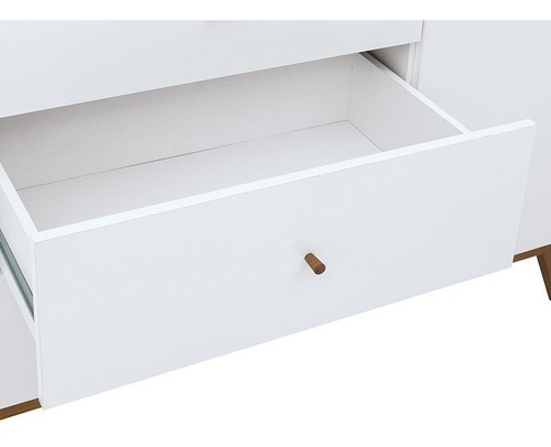 Imagen 6 de 10 de Escritorio Hocker Blanco Y Nogal Këssa Muebles