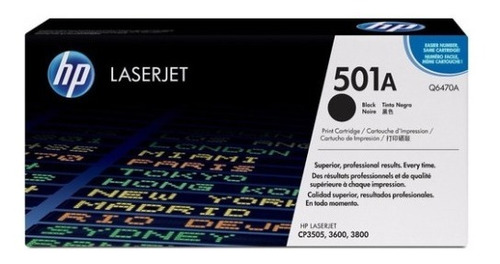 Toner Hp 501a Negro Q6470a Para Laserjet 3800n, Cp3505n