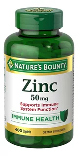 Zinc 50mg Nature's Bounty Original 400 Tabletas