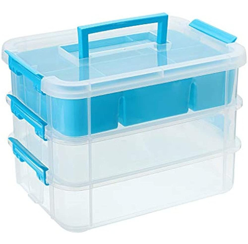 Juxyes Stack Carry Storage Box De 3 Niveles Con Bandeja Divi