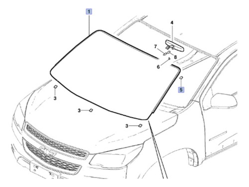 Parabrisas Cristal Chevrolet S10 2017 - 2018 Colorado 17-20