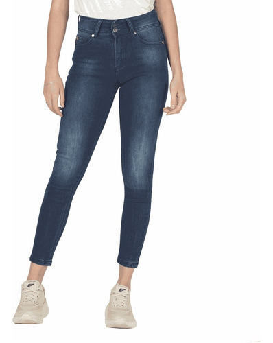 Ellus Jeans Mujer Leggings Cropped Tiro Medio Pretina Ancha 