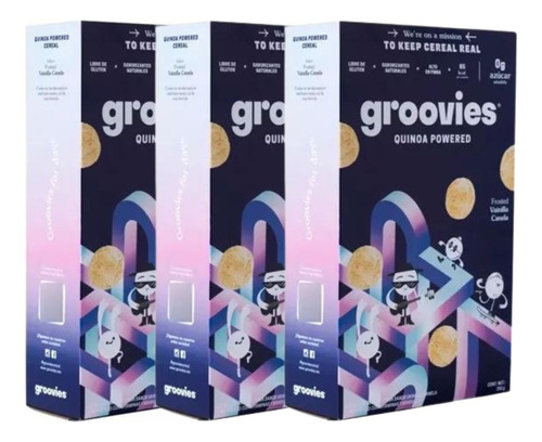 3 Pack Cereal Groovies Quinoa S/gluten Frosted Vanilla 750g