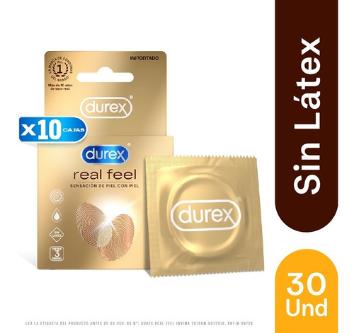 Condones Durex Real Feel X 30 Und - Unidad a $6572