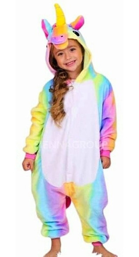 Pijama Kigurumi Enterito Disfraz Unicornio  Lila Niños