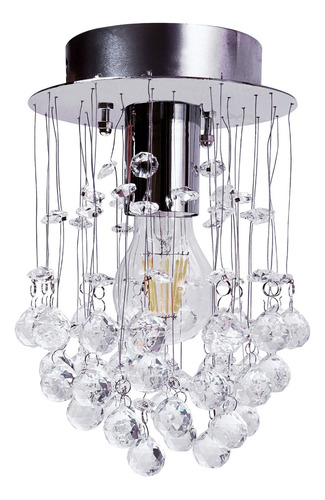 Candil 1 Luz Cristal Cortado Will Esfera Mini Petit Gamalux M10915/1 Color Cromado