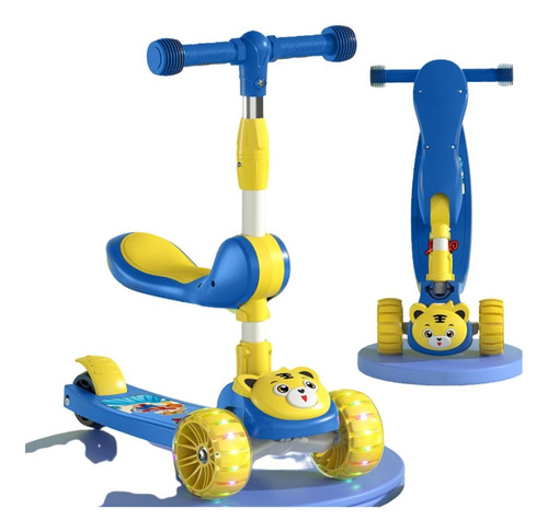 Patín Scooter Asiento Extraíble Ajustable Altura Infantil