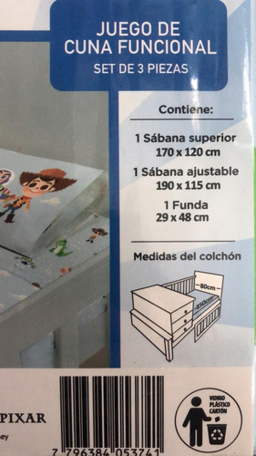 Imagen 3 de 4 de Juego De Sabanas De Cuna Funcional Piñata Unis