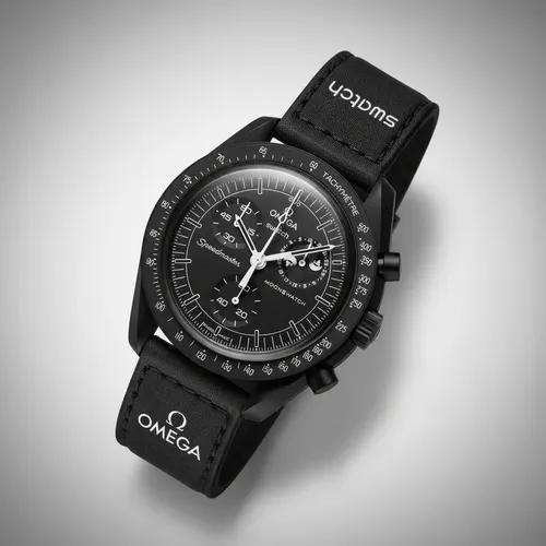 Relógio Omega X Swatch Moonswatch Moonphase Preto Sem Caixa