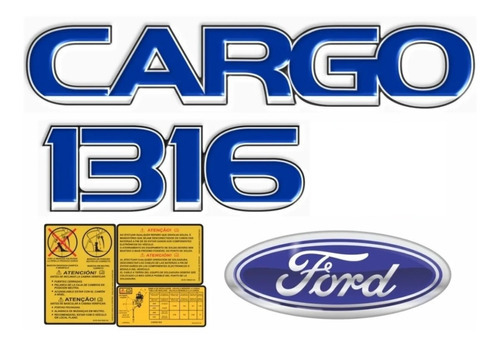 Kit De Adesivos Emblema Compatível Ford Cargo 1316 Kit19