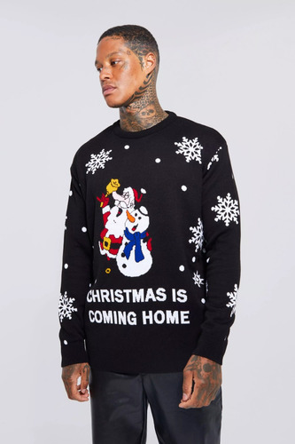 Sweater De Navidad Santa Christmas Is Coming Tejido S Y M