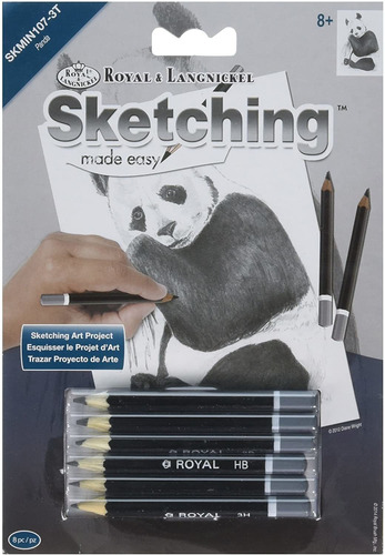 Royal Brush Sketching Made Easy Mini Panda Kit, 5  Por 7 