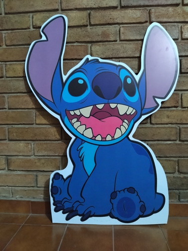 Stitch Gigantografía De Madera 80 Cm