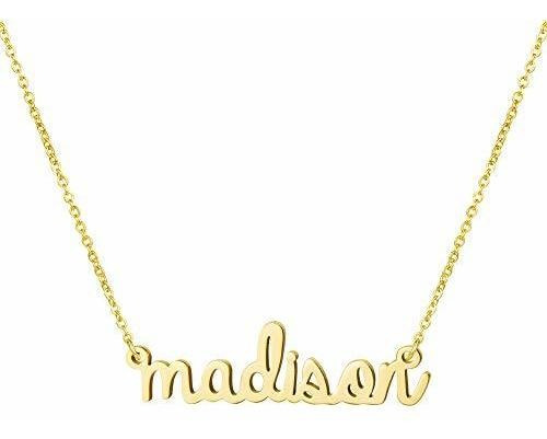  Personalized Name Necklace 18k Gold Plated Stainless Steel 