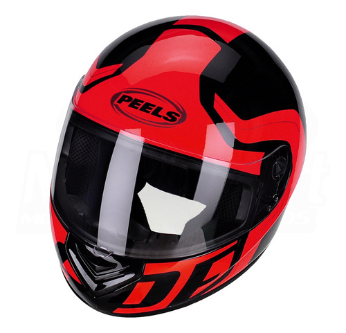 Capacete Fechado Peels Spike New Ghost Preto Vermelho