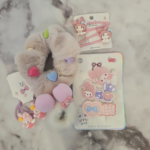 Mini Set Accesorios De Pelo Sanrio Rosa