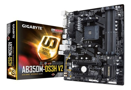 Placa-mãe Gigabyte GA-AB350M-DS3H V2- Ryzen Am4 AMD