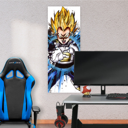 Cuadro Grande 30x80 Cm Dragon Ball Vegeta Ssj Animeras