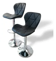 Comprar Set De 2 Bancos Giratorios De Cocina Todostore Silla Alta Con Reposapiés Ajustable Para Barra color negro
